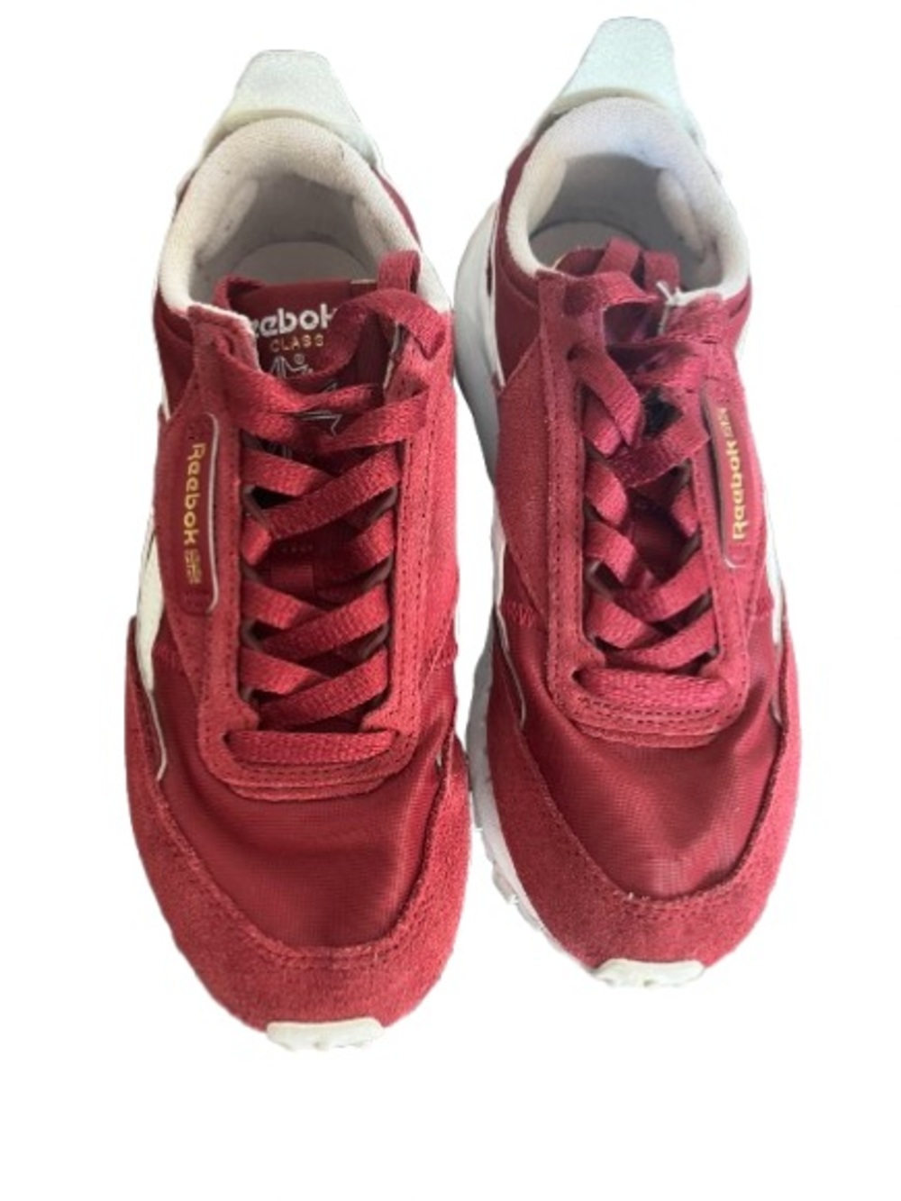 Reebok Red Retro Low-Top Sneakers with White Trim